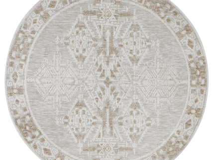 Amritsar Beas Cream Round Cotton Blend Rug