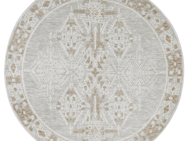 Amritsar Beas Cream Round Cotton Blend Rug