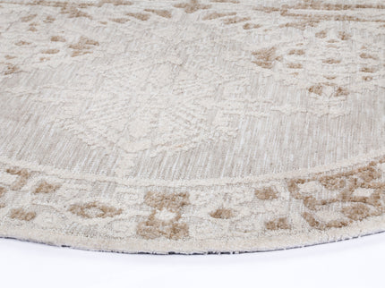 Amritsar Beas Cream Round Cotton Blend Rug