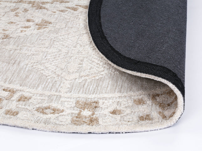 Amritsar Beas Cream Round Cotton Blend Rug