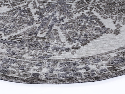 Amritsar Beas Grey Round Cotton Blend Rug