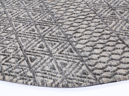 Amritsar Ramdass Charcoal & Beige Round Cotton Blend Rug