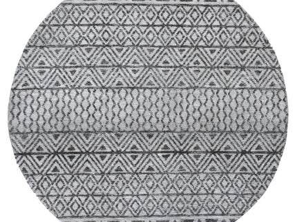 Amritsar Ramdass Grey Round Cotton Blend Rug