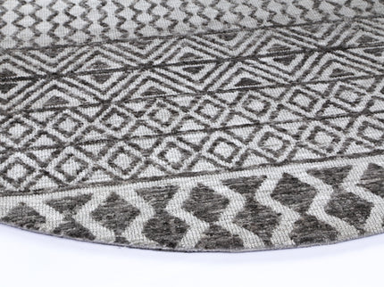 Amritsar Ramdass Grey Round Cotton Blend Rug