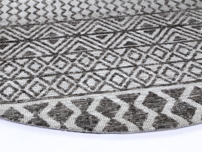 Amritsar Ramdass Grey Round Cotton Blend Rug