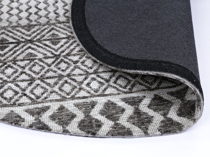 Amritsar Ramdass Grey Round Cotton Blend Rug