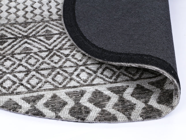 Amritsar Ramdass Grey Round Cotton Blend Rug