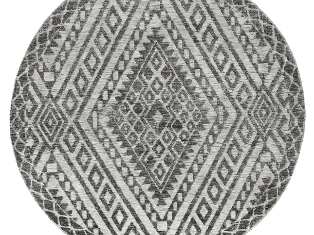 Amritsar Majitha Charcoal & Beige Round Cotton Blend Rug