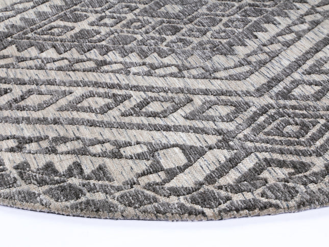 Amritsar Majitha Charcoal & Beige Round Cotton Blend Rug