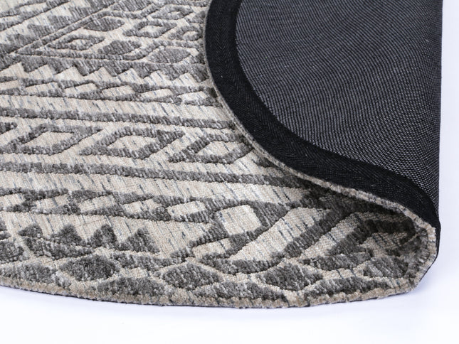 Amritsar Majitha Charcoal & Beige Round Cotton Blend Rug