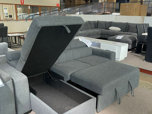 Apartment Reversible Chaise Sofa Bed - Dark Grey