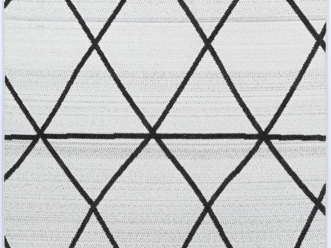 Ares Trojan Geometric Ivory and Anthracite Rug