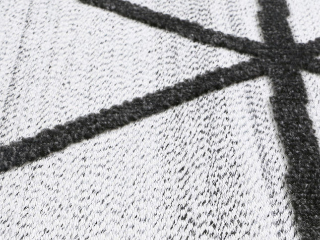 Ares Trojan Geometric Ivory and Anthracite Rug