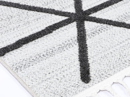 Ares Trojan Geometric Ivory and Anthracite Rug
