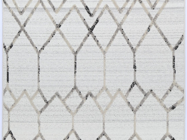 Ares Dorian Geometric Cream and Taupe Rug