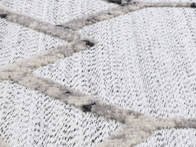 Ares Dorian Geometric Cream and Taupe Rug