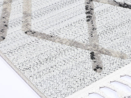 Ares Dorian Geometric Cream and Taupe Rug