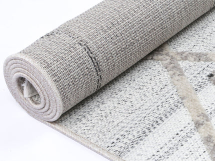 Ares Dorian Geometric Cream and Taupe Rug
