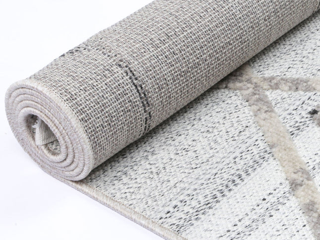 Ares Dorian Geometric Cream and Taupe Rug