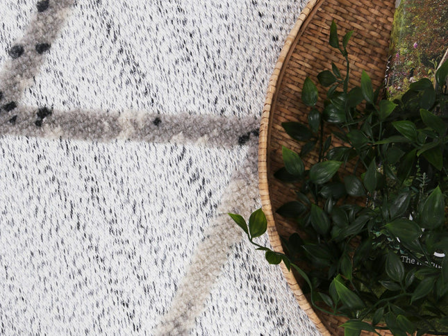Ares Dorian Geometric Cream and Taupe Rug