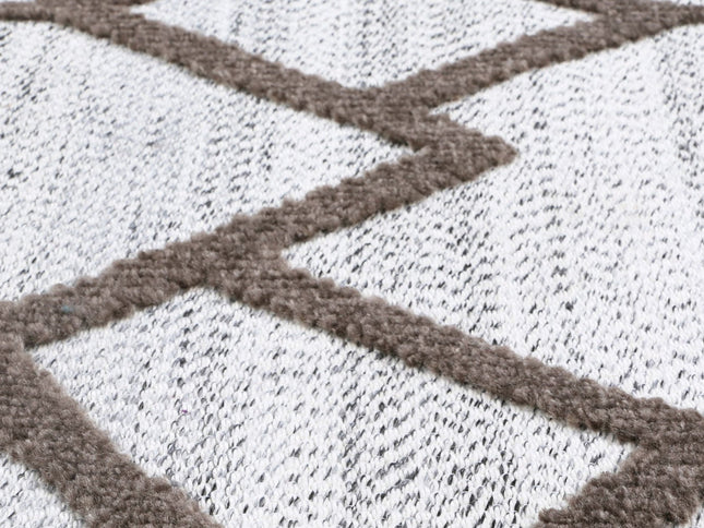 Ares Lelantine Geometric Cream and Brown Rug