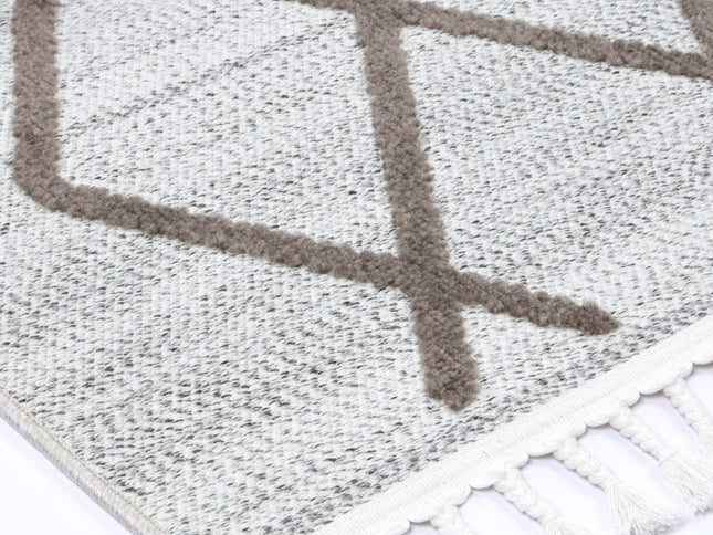 Ares Lelantine Geometric Cream and Brown Rug
