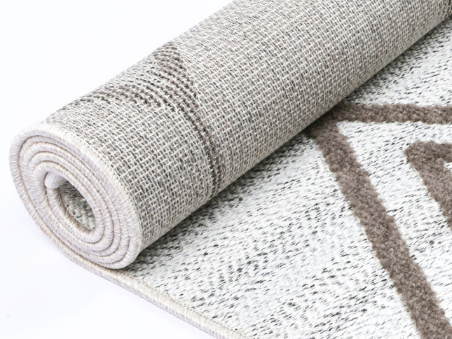 Ares Lelantine Geometric Cream and Brown Rug