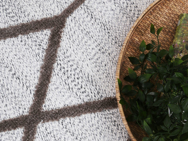 Ares Lelantine Geometric Cream and Brown Rug