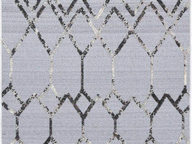Ares Meliac Geomteric Grey and Taupe Rug
