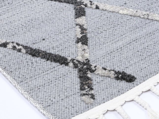 Ares Meliac Geomteric Grey and Taupe Rug