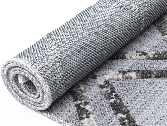 Ares Meliac Geomteric Grey and Taupe Rug