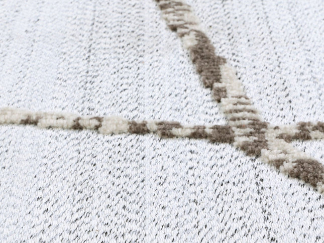 Ares Agros Geometric Cream and Beige Rug