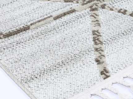 Ares Agros Geometric Cream and Beige Rug
