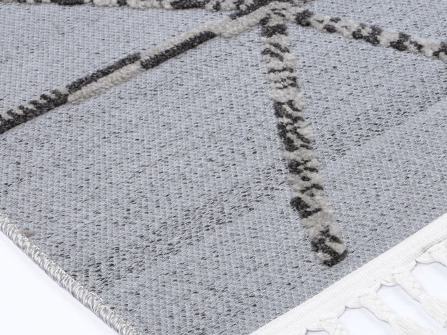 Ares Sparta Geomteric Grey and Ash Rug