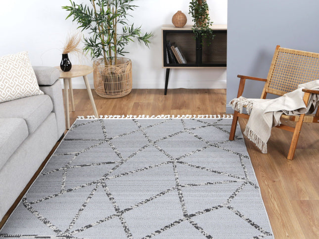 Ares Sparta Geomteric Grey and Ash Rug