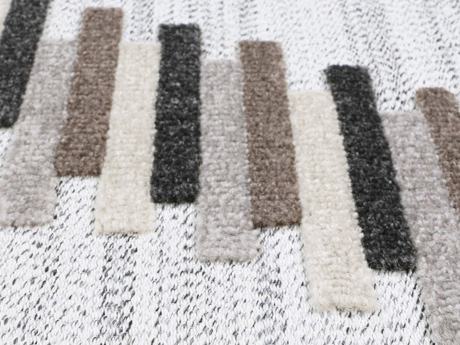 Ares Attica Diamond Stone and Grey Rug
