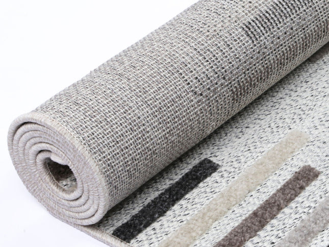 Ares Attica Diamond Stone and Grey Rug