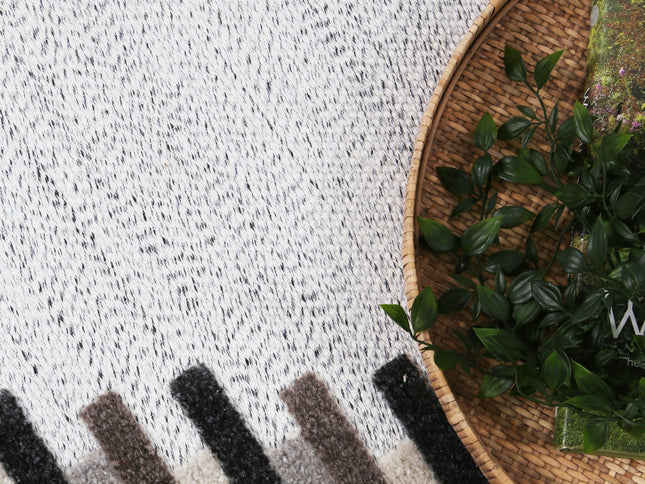 Ares Attica Diamond Stone and Grey Rug