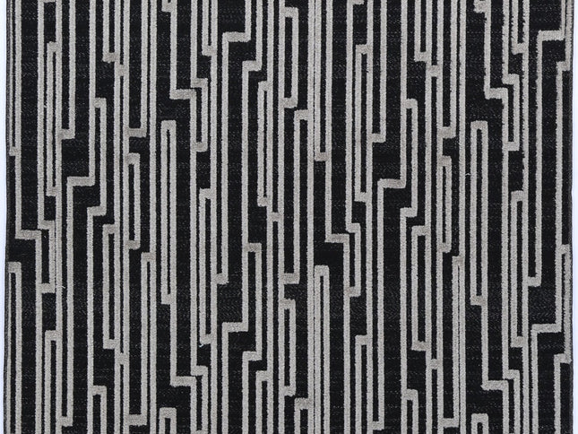 Ares Arcadia Geomteric Black and White Rug