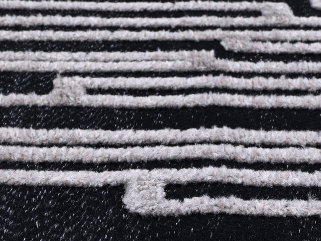 Ares Arcadia Geomteric Black and White Rug
