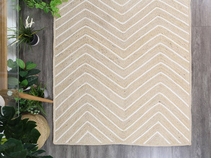 Artisan Light Beige Chevron Rug