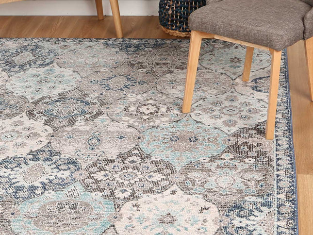 Artifact Vedic Ogee Multi-Blue Rug