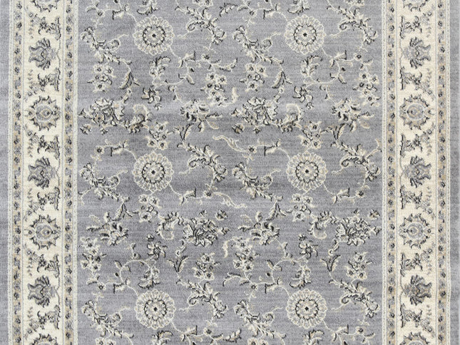 Arya Grey Cream Border Rug