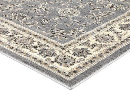 Arya Grey Cream Border Rug