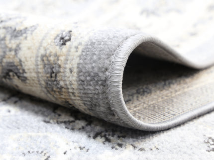 Arya Grey Cream Border Rug