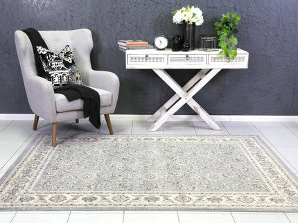Arya Grey Cream Border Rug