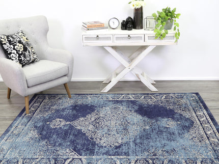 Arya Distressed Navy Rug