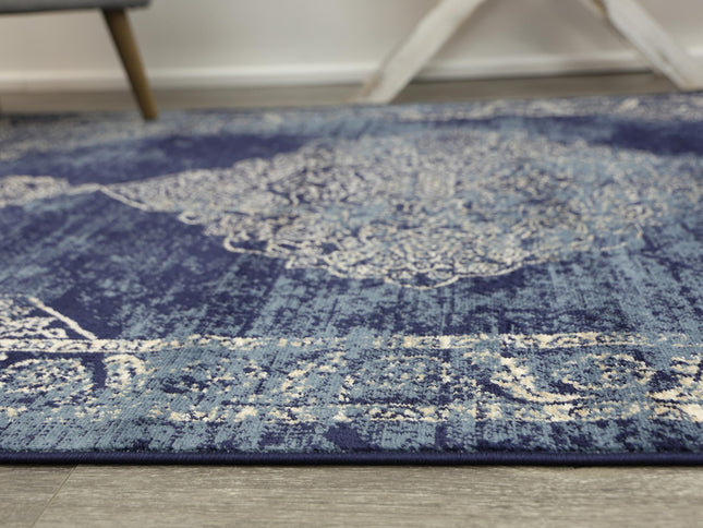 Arya Distressed Navy Rug