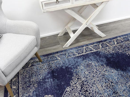Arya Distressed Navy Rug