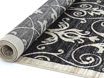 Arya Vines Grey Beige Rug